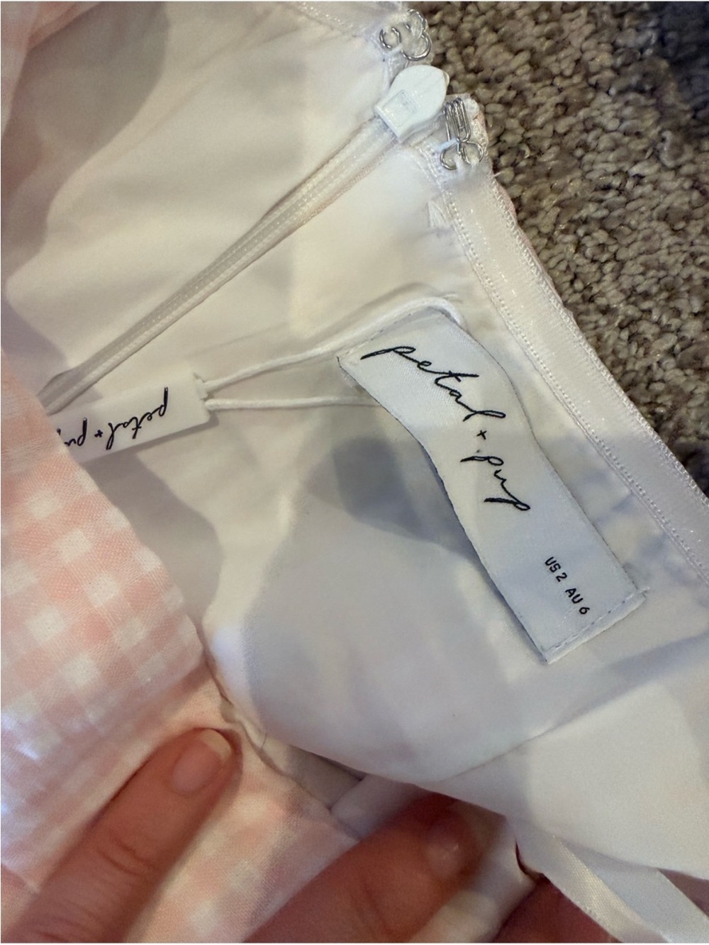 Petal and Pup- SZ 2 NWT Light Pink Gingham Halter Midi Dress - Picture 11 of 11